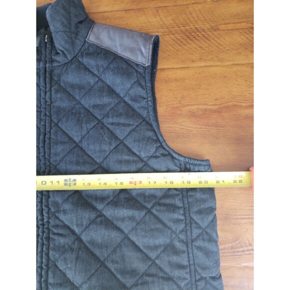 Lauren Jeans Co. Ralph Lauren Quilted Vest Women's Size L Black Denim & Leather - Picture 10 of 14